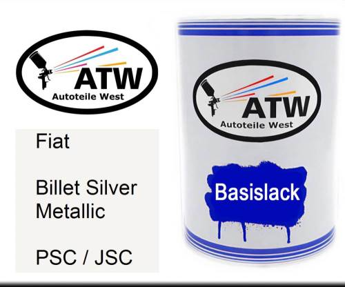 Fiat, Billet Silver Metallic, PSC / JSC: 500ml Lackdose, von ATW Autoteile West.